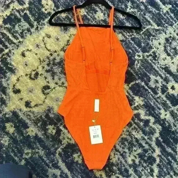 The Asbury Rib 1PC Andie Swim Swimsuit Orange - Picture 3 of 4